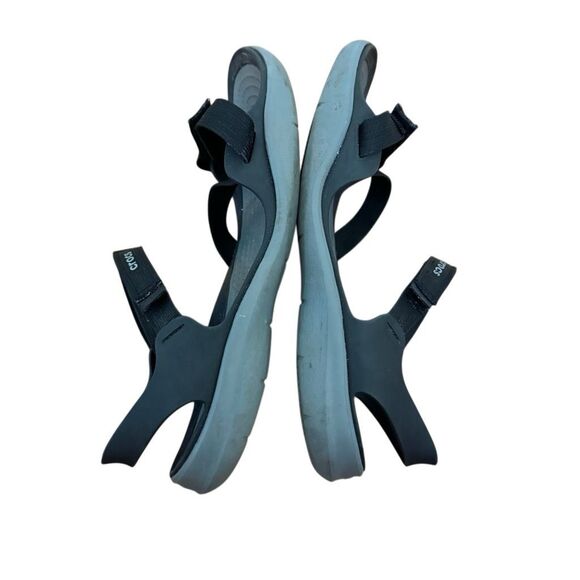 Crocs Swiftwater Webbing Sandals Women’s Size 9 Black Adjustable Straps - Picture 2 of 6